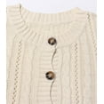 thumbnail image 4 of Cardigans Sweaters for Women Fall Fashion Cable Knit Sweater Crew Neck Button Down Winter Chunky Sweaters Short Sweater Outerwear Coats Alsol Lamesa, 4 of 4