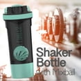 thumbnail image 5 of Sm:)e Push Limits 24 oz Aquamarine Protein Shaker Bottle with Whisk and Mix Ball, 5 of 7