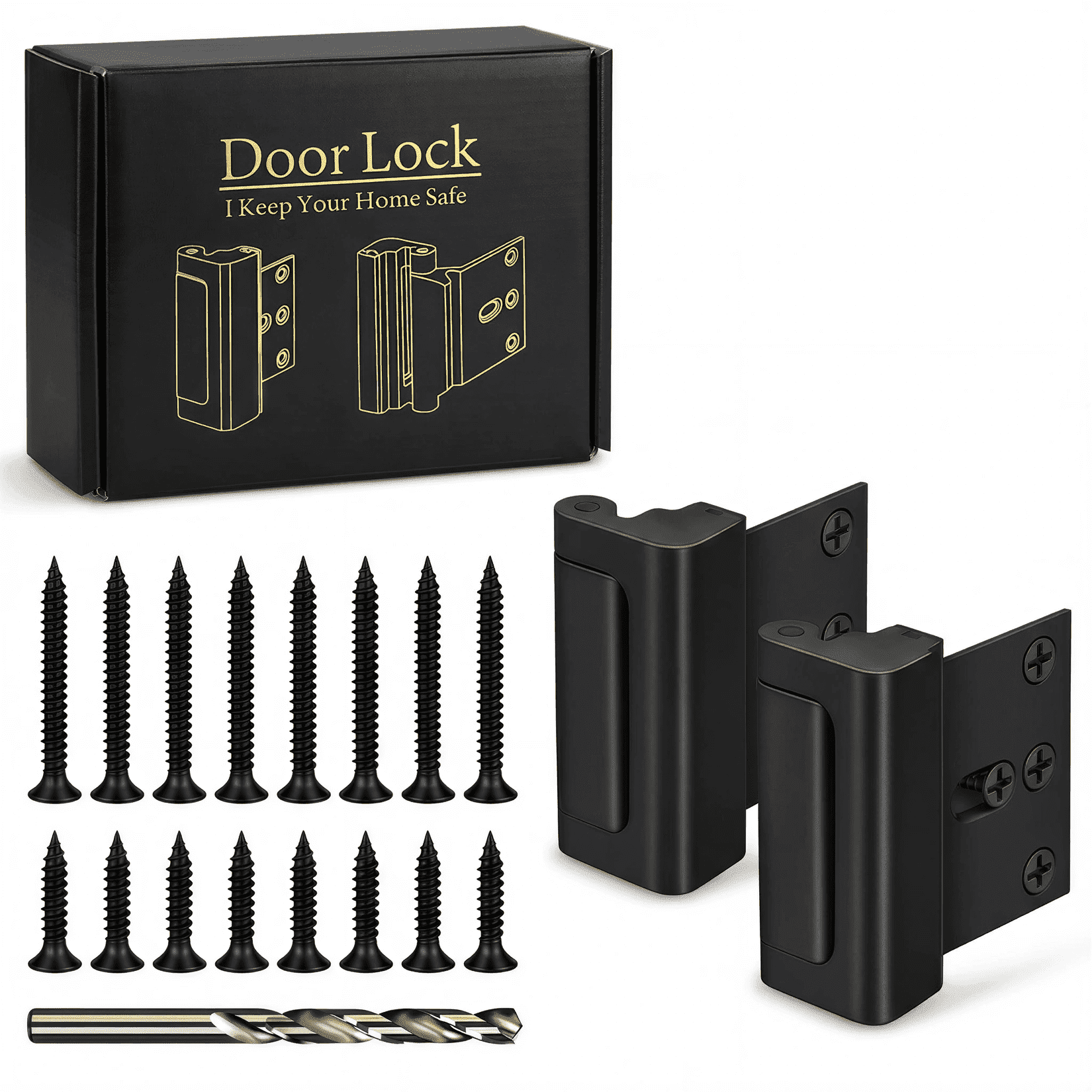 Spectrum Black Plastic Folding Door Lock for Enhanced Privacy and