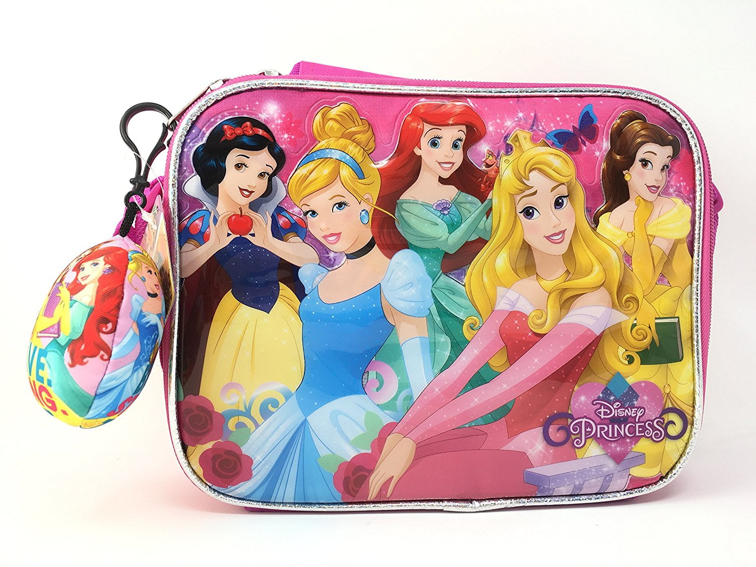Princess Rapunzel Belle Ariel Aurora Snow White Insulated Lunch Bag Water Bottle 