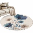 thumbnail image 2 of Spring Floral Round Area Rugs 3 ft, Watercolor Gradient Color Flowers Romantic Retro Washable Small Area Rug with Non-Slip Sturdy Edge Binding Round Front Door Mat Floor Carpet for Entryway, 2 of 9