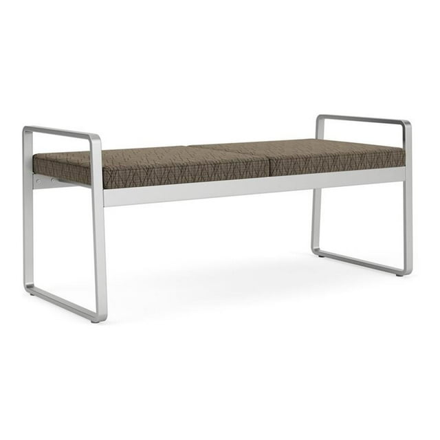 Banc 2 Places en Acier pour Réception et Salle d'Attente Gansett / Acier Argenté / Brun