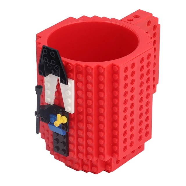 Tasse à Construire en Briques, Blocs de Construction Lavables à la Main Tasses Jouet Amusant pour Rassemblement Rouge