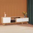 thumbnail image 3 of Miumaeov TV stand Wood Entertainment Units Center Media Console Storage Shelf w/ 2 Drawer, 3 of 18