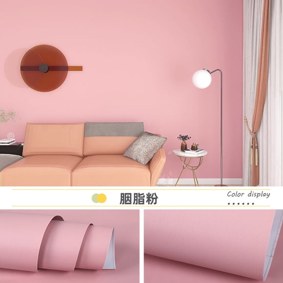 Firefly Hope 15.8"x394" Removable Pink Peel & Stick Wallpaper, Solid Color Self Adhesive Decorative Paper for Accent Walls, Cabinets & Drawers