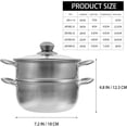 thumbnail image 2 of Stainless Steel Steamer Pot 2-Tier Double Layer Cooker for Stovetop and Induction Large Capacity 9.44 In, 2 of 5