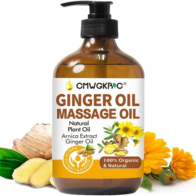 Aceite De Jengibre Aceite De Masaje De Jengibre Para Drenaje Linfático Aceite De Árnica Aceite De Masaje Natural Con Aceite De Semilla De Uva Extracto De Árnica Aceite De Vitamina E Y Aceite De Jengib