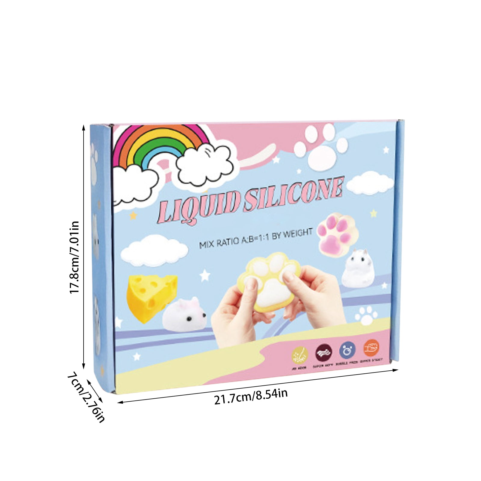 DIY Squishy Making Kit,Liquid Silicone 1:1 AB Soft Sensory Fidget for Stress Relief,Soft Squeeze Homemade Stress Ball,Quiet Stimming Craft for Adult Relaxation