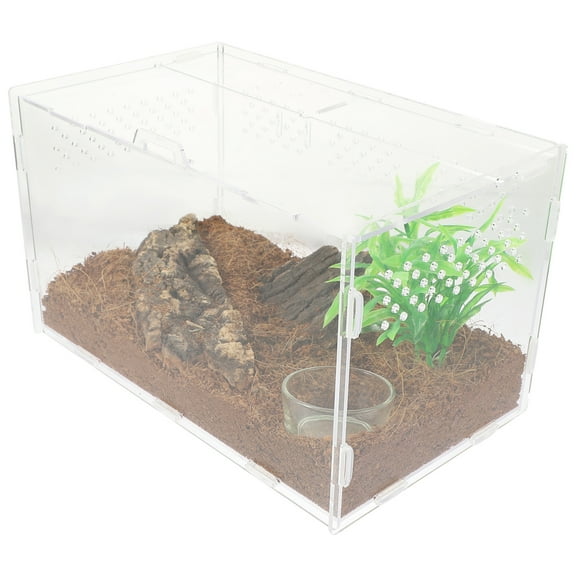 ibasenice Turtle Cage Acrylic Reptile Terrarium Clear Visibility 1 Set