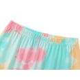 thumbnail image 5 of Beezizac Girls' Pajama Cotton Tie Dye Colorful Cat Eye Mask Short Sleeve & Pants Set 2-PC Adorable PJ Kid Size 10, 5 of 6