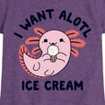 thumbnail image 3 of Instant Message - I Want Alotl Ice Cream - Toddler And Youth Girls Short Sleeve Graphic T-Shirt, 3 of 6