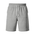 thumbnail image 4 of Delconic Men Gingham Plaid Quick Dry Casual Knee Length Shorts Elastic Drawstring Waist Side Pocket Loose Fit Short Pants For Summer Beach Daily Walking Outdoor Vacation Wear Black L, 4 of 5