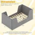 thumbnail image 3 of Costway Soft Velvet Fabric Upholstered Children Floor Bed with Safety Rails & Headboard Gray, 3 of 10