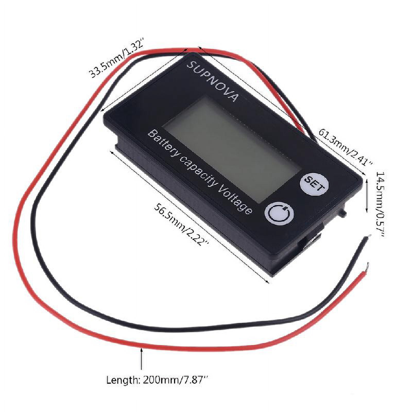 Necvior Battery Capacity for 12V 24V 48V 72V Acid Lithium LiFePO4 Car Motorcycle Voltmeter Panel