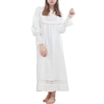 thumbnail image 3 of YM YOUMU Women Ruffle Lace Nightdress Long Puff Sleeve Nightgown Sweet Princess Dress, 3 of 5