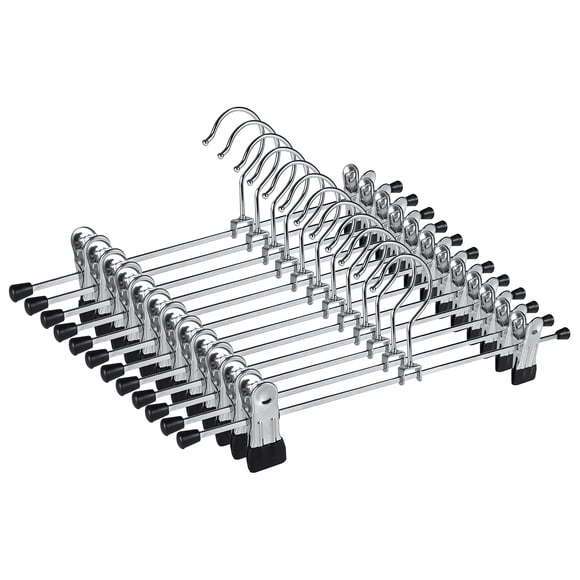 Perchas para pantalones 12 Uds. Perchas para faldas con Clips perchas para pantalones perchas de Metal percha para ropa percha para pantalones