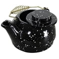 thumbnail image 2 of 3 qt Enameled Porcelain Steamer Kettle - Black with White Spec, 2 of 4