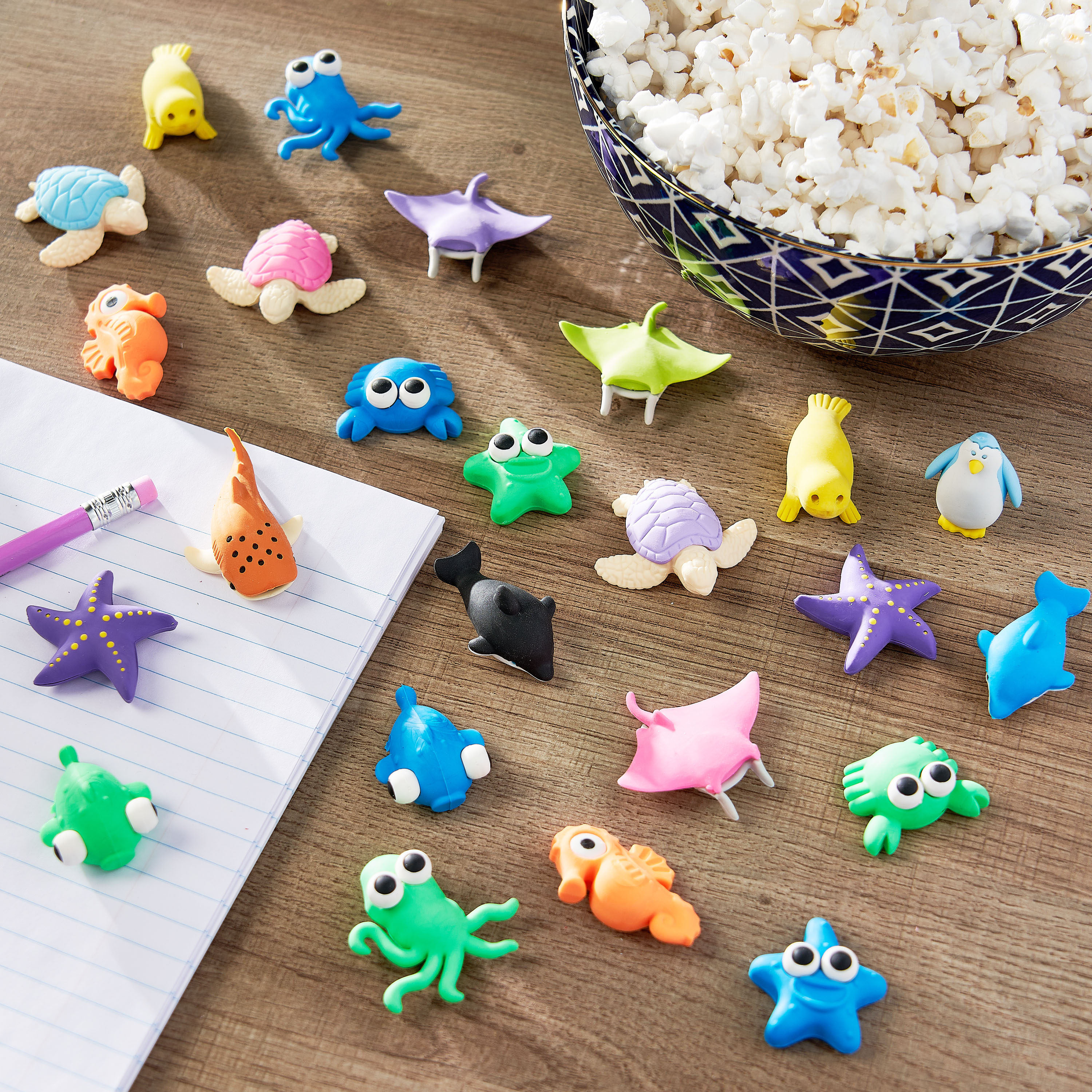 Borradores Pen+Gear Eraser Pals, tema criaturas marinas, multicolor, 25 piezas 2
