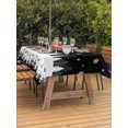thumbnail image 2 of Outdoor Tablecloth with Umbrella Hole and Zipper, Black Christmas Rectangle Table Cloth 54x80 Inch Waterproof Tablecloth, Xmas Elk Tree Snowflake Forest Picnic Table Cover for Patio Camping, 2 of 7