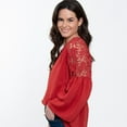 thumbnail image 4 of Elsie & Zoey Mckenna Lace Back Long Sleeve V-Neck Blouse for Women, 4 of 7