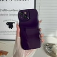 thumbnail image 3 of UTAH-Phone Case for iPhone 16 Case,Simple Wave Design Wavy Frame Soft Silicone Aesthetic for iPhone 16,Deep Purple, 3 of 4