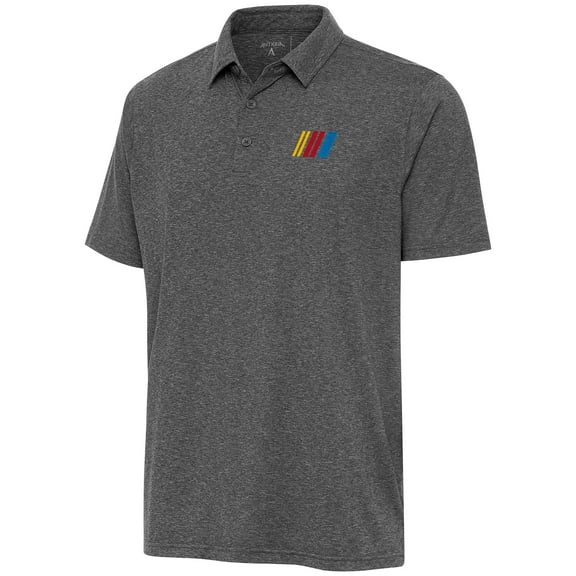 Men's Antigua Heather Black NASCAR Par Polo