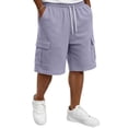thumbnail image 3 of Men Drawstring Waist Casual Shorts with Cargo Pockets Relaxed Fit Elastic Waistband Soft Fabric Knee Length Design, 3 of 8