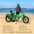 thumbnail image 4 of Addmotor M-360II Semi-Recumbent Electric Trike, 85MI, Fat Tire 3 Wheel Electric Bike for Adults, 750W 48V 20Ah Electric Tricycle for Seniors, 20" Electric Trike with Speed Differential, Green, 4 of 14