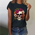 thumbnail image 3 of Drses ‌‌Women's Dia De Los Muertos T-Shirt - Sugar Skull & Skeleton Graphic Short Sleeve Tee for Day of The Dead (Sizes S - 2XL), 3 of 6