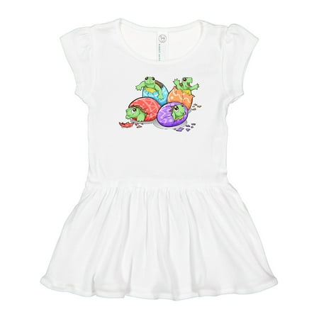 

Inktastic Cute Baby Turtle Hatchlings with Colorful Eggs Gift Toddler Girl Dress