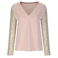 thumbnail image 4 of Aboser Women's Sparkle Sequin Blouse Glitter V Neck Dressy Tops Evening Party Cocktail Shimmer Shirts Shiny Long Sleeve Shirt, 4 of 8