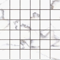 The Tile Life Albuquerque Calacatta Porcelain Grid Mosaic Tile - 12 x 12 in. - Matte - 6-Piece - Floor, Wall & Backsplash
