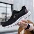 thumbnail image 2 of GLYGML Men's Black Mesh Slip-On Casual Shoes - Lightweight Breathable Loafers Product Title, 2 of 5