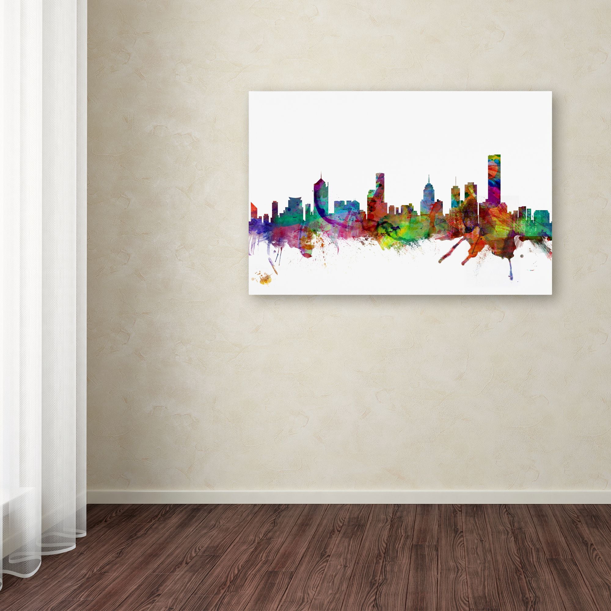 Trademark Fine Art "Melbourne Skyline" Canvas Art by Michael Tompsett