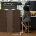 thumbnail image 5 of Red Lantern 4 ft. Short Diamond Weave Fiber Folding Screen - Dark Mocha - 8 Panel, 5 of 7