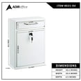 thumbnail image 6 of AdirOffice Steel Mail/File Box, Wall Mountable, Large, with Key Lock, Black, 6 of 10