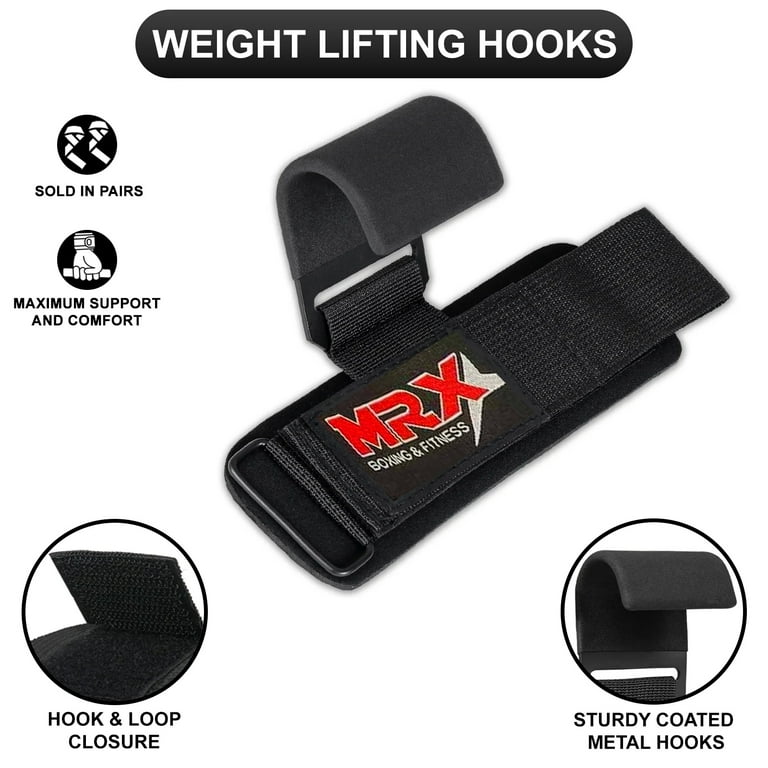 Weight Lifting Hooks Heavy Duty Metal Support Lifting Wrist Straps
