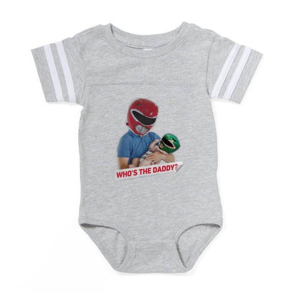 CafePress - Power Rangers Who's The Dad - Cute Infant Baby Football Bodysuit