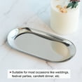 thumbnail image 3 of Uxcell Candle Tray Holder, 7inch Stainless Steel Oval Plate for Home Decor Silver 3Pack, 3 of 6