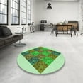 thumbnail image 3 of Ahgly Company Indoor Round Patterned Green Pepper Green Area Rugs, 7' Round, 3 of 6