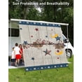 thumbnail image 3 of 4th of July RV Awning Sun Shade Screen 9'X7' Patriotic Stars USA Flag Mesh Sunscreen Berry Rustic Wood Grain Awning Shade Screen with Zipper UV Blocker Completed Kits for RV Motorhome Camper, 3 of 7