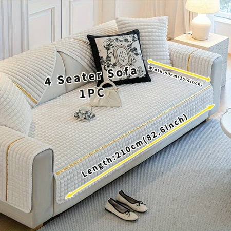 

PORK 1pc Non-Slip Velvet Sofa Cover - Suitable for 1-4 Seater Sofas Machine Washable Soft Comfortable Pet Friendly Furniture Protector HOME