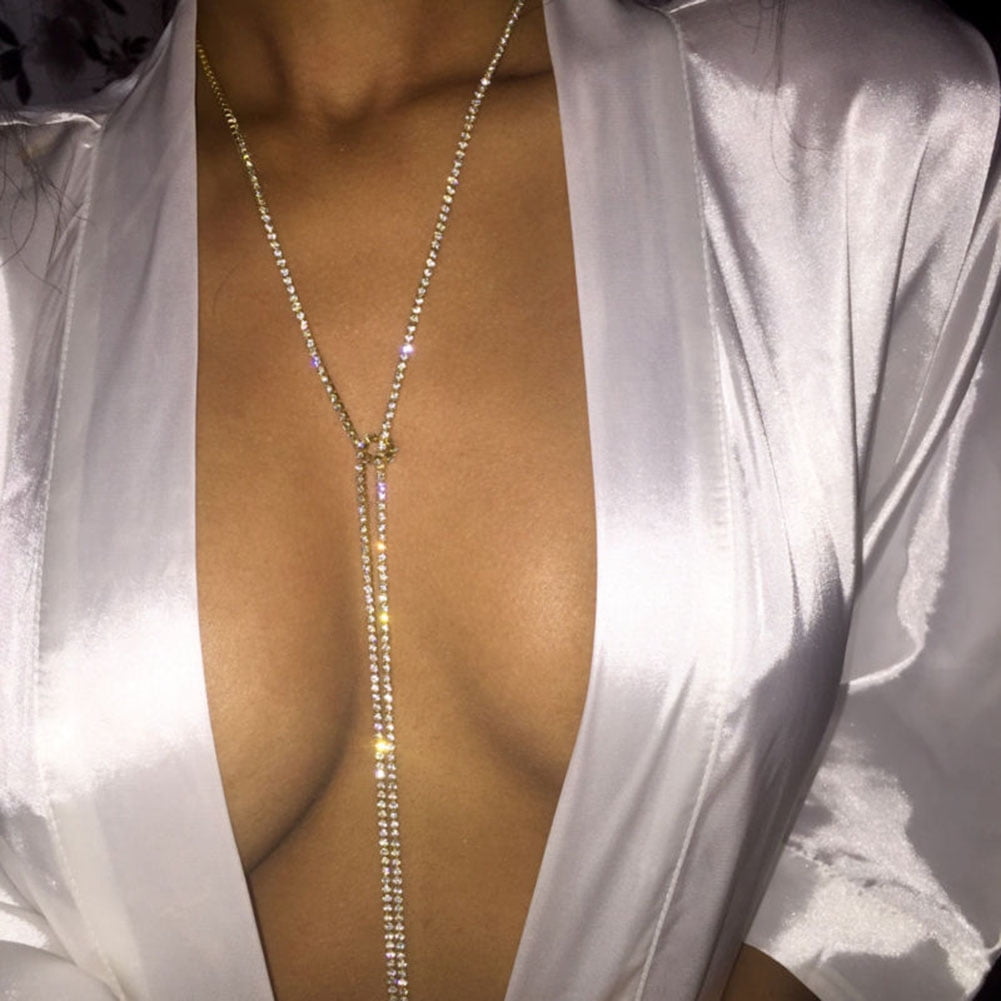 Women Bling Diamond Necklace Bling Rhinestone Crystal Choker Party Evening Gift