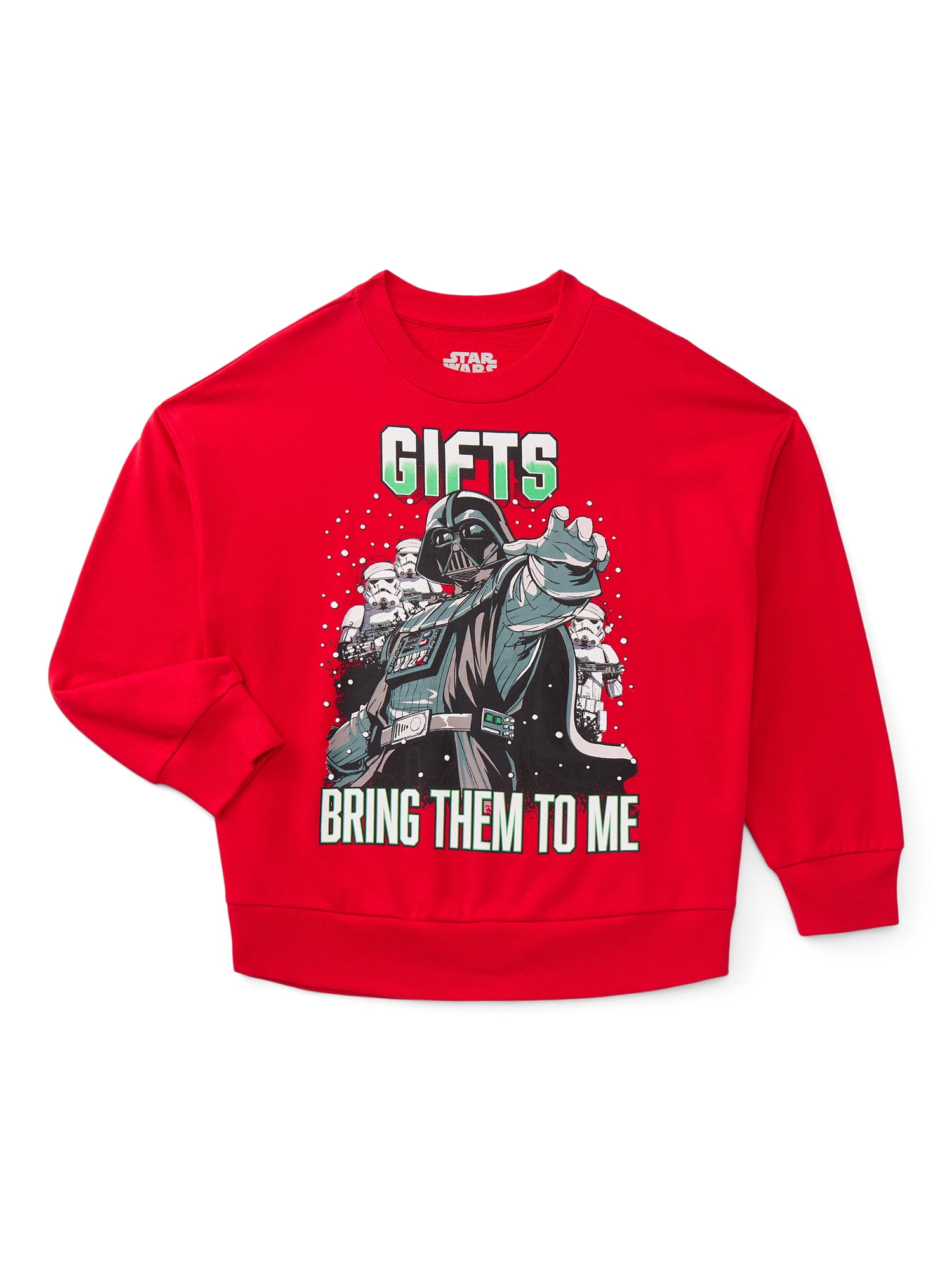 Star Wars Boys Holiday Graphic Sweatshirt with Long Sleeves, Sizes 4-18