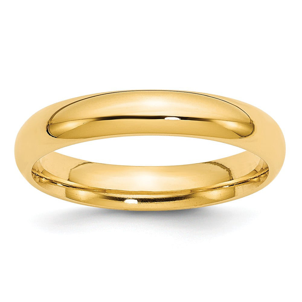 GemApex - 14K Yellow Gold Ring Band Wedding Comfort Domed 4mm Comfort ...