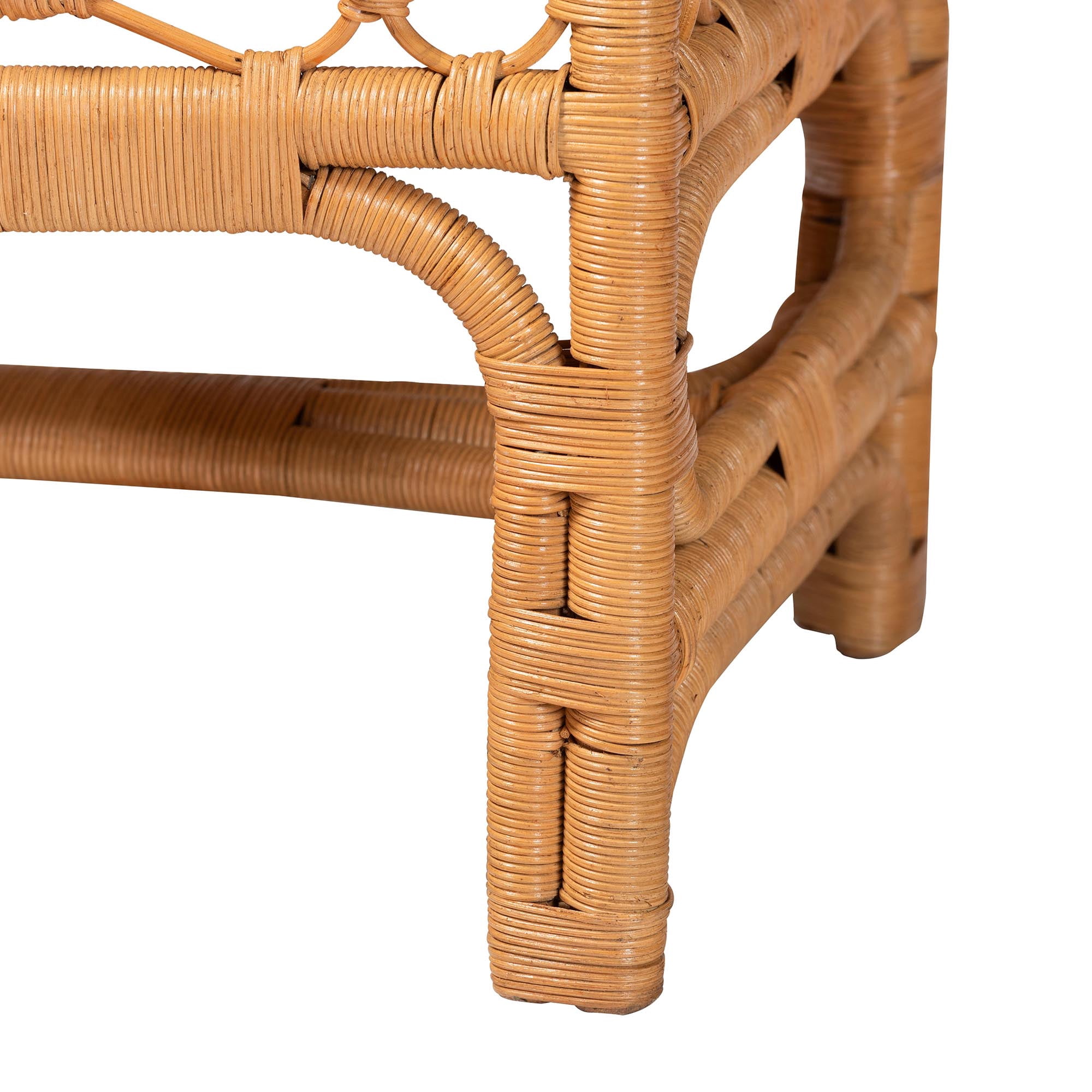 bali & pari Ayala Boho Accent Bench, Light Honey