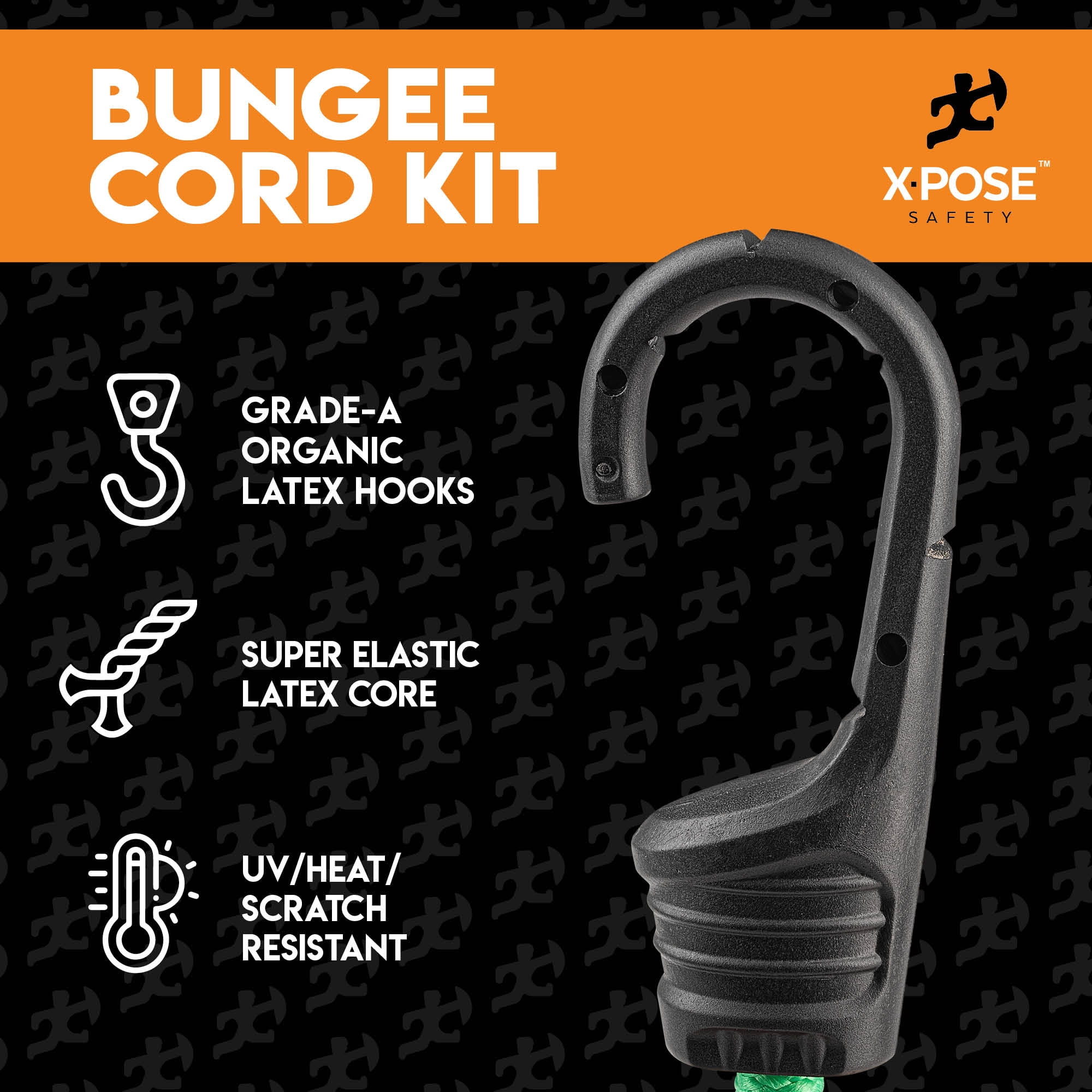 Bungee Cords Heavy Duty Outdoor - Set of 24 Bungee Cords Assorted Sizes - 40", 32", 24", 18" Bungee Straps with Hooks, 6 Small Mini Bungee Cords, 4 Canopy Ties with Balls
