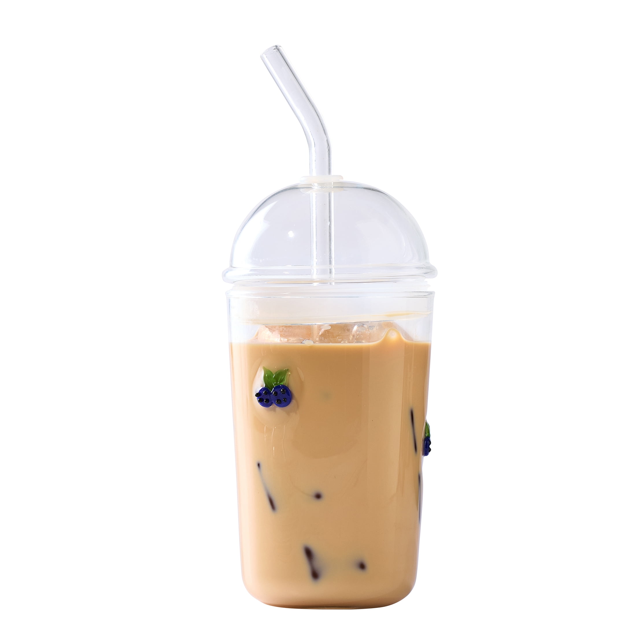 Better Homes & Gardens Glass Sipper Double Blueberry Icon with Glass Lid