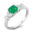 thumbnail image 2 of 1.19 Cts Cushion Shape Emerald Solitaire 925 Sterling Silver Women Valentines Day Gifts Ring, 2 of 3