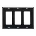 thumbnail image 1 of Placa de pared Leviton Decora GFCI de 3 elementos, estándar, termoestable, negra, 1 of 2